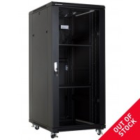 RACK08 KΑΜΠΙΝΑ ΜΕ ΓΥΑΛΙΝΗ ΠΟΡΤΑ 19'' 27U (600X800X1395) 